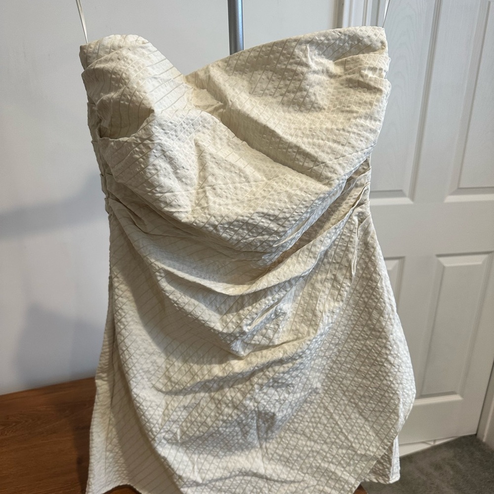 Mango Cream Strapless Dress